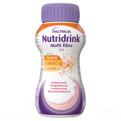 NUTRIDRINK MULTI FIBRE 4 x 200 ml mansikka