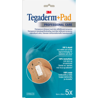 3M Tegaderm +Pad kalvosidos 9x20 cm 5 kpl