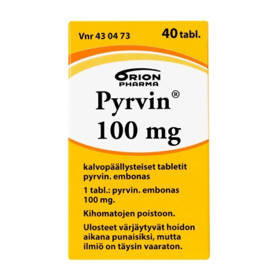 PYRVIN tabletti, kalvopäällysteinen 100 mg 40 kpl