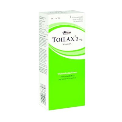 TOILAX YHDISTELMÄPAKKAUS enterotabletti ja peräruiskesuspensio 5 mg + 2 mg/ml 4 fol + 5 ml