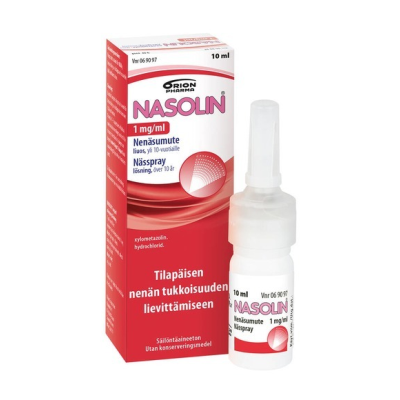 NASOLIN nenäsumute, liuos 1 mg/ml säilytysaineeton 10 ml