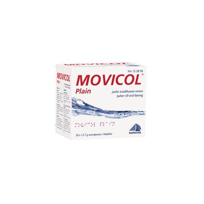 MOVICOL PLAIN jauhe oraaliliuosta varten, annospussi 100 kpl