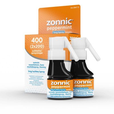 ZONNIC PEPPERMINT sumute suuonteloon, liuos 1 mg/suihke 2x15 ml 2 x 200 annosta