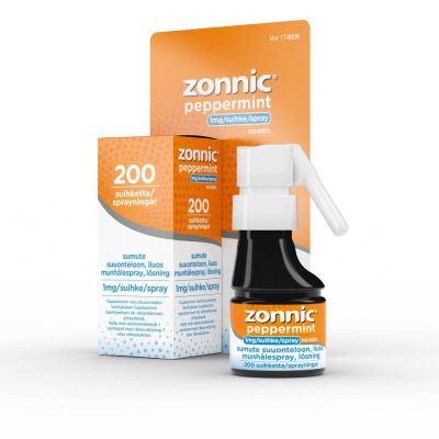 ZONNIC PEPPERMINT sumute suuonteloon, liuos 1 mg/suihke 15 ml 200 annosta