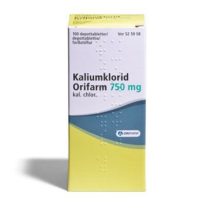 KALIUMKLORID ORIFARM depottabletti 750 mg 100 kpl