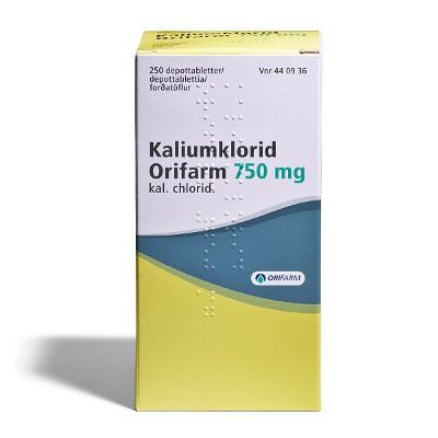 KALIUMKLORID ORIFARM depottabletti 750 mg 250 kpl