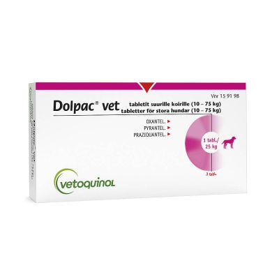 Dolpac Vet tabletti 500.70 mg / 124.85 mg / 125.00 mg 3 fol