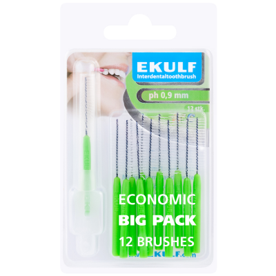 Ekulf hammasväliharja ph ABC 0,9 vihreä 12 kpl