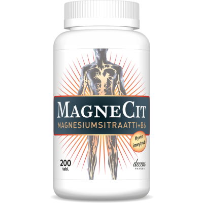 MagneCit Magnesiumsitraatti + B6-vitamiini 200 tabl