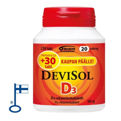 DEVISOL 20 MIKROG IMESKELYTABLETTI 230 TABL