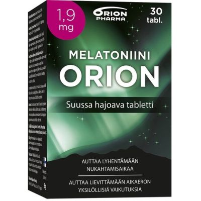 MELATONIINI ORION 1,9 MG SUUSSA HAJOAVA 30 TABL