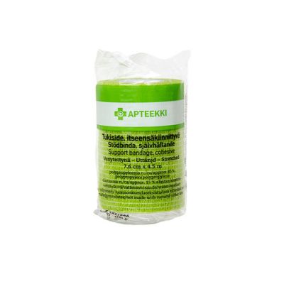APTEEKKI Tukiside itseensäkiinnittyvä vihreä 7,6 cm x 4,5 m 1 kpl