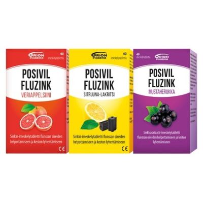 POSIVIL FLUZINK SITRUUNA-LAKRITSI 40 imeskelytabl