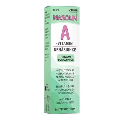 NASOLIN A-VITAMIN TIMJAMI-EUKALYPTUS NENÄSUMUTE 10 ml