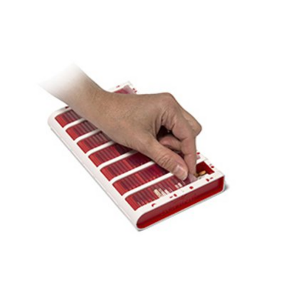 Schine Pill Box L lääkeannostelija suomenkielinen punainen 1 kpl