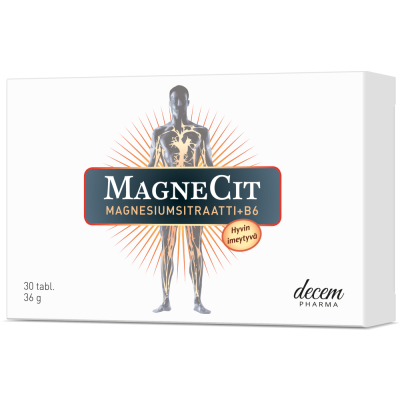 MagneCit Magnesiumsitraatti + B6-vitamiini 30 tabl