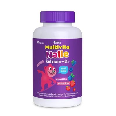 Multivita Nalle Kalsium + D3 100 mg/5 mikrog 90 tabl