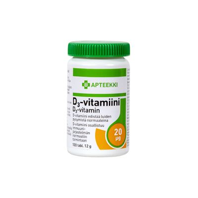 APTEEKKI D3-vitamiini 20 mikrog 100 tabl