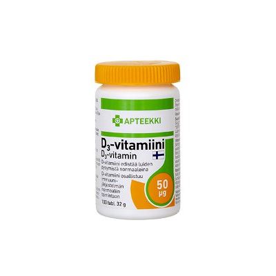 APTEEKKI D3-vitamiini 50 mikrog 100 tabl