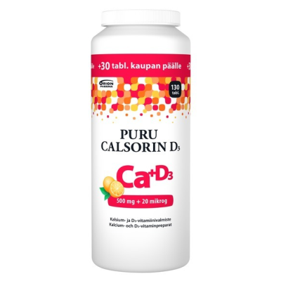Puru Calsorin D3 500 mg + 20 mikrog 130 purutabl