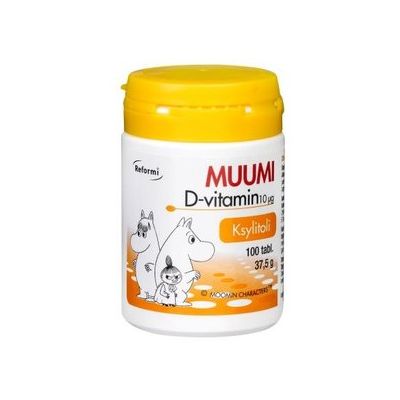 Moomin D-vitamin 10 mikrog xylit. appels. 100 tabl