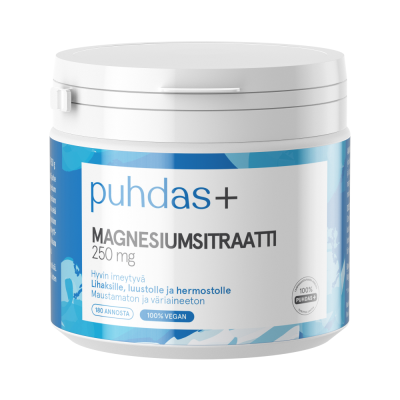 Puhdas+ Magnesiumsitraatti 250 mg + 33% 200 g