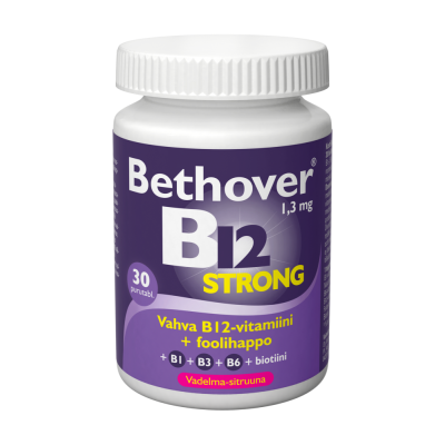 Bethover Vahva B12 Vadelma-Sitruuna 30 tabl