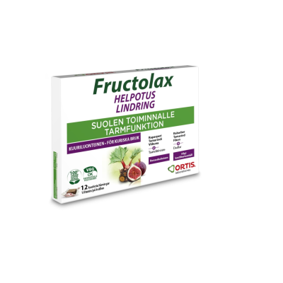 Fructolax Helpotus kuutio hedelmä ja kuitu 12 kpl