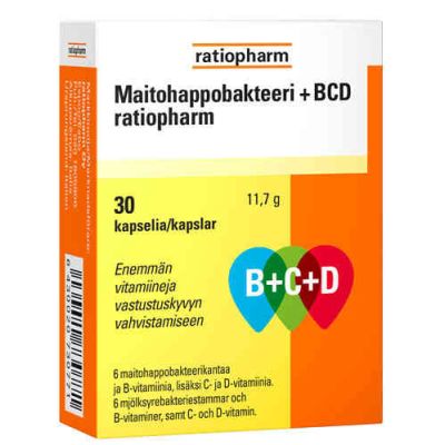 Maitohappobakteeri + BCD ratiopharm 30 kaps