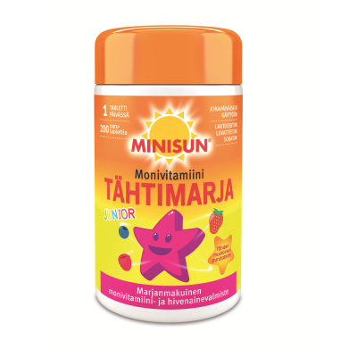 Minisun Monivitamiini Tähtimarja jr. 200 PURUTABL