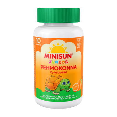 Minisun D-vitamiini Pehmokonna Appelsiini jr.10 mikrog 60 kpl