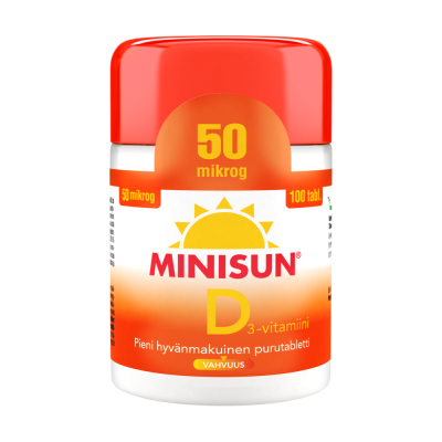 Minisun D-vitamiini 50 mikrog 100 purutabl