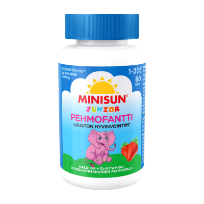 Minisun Kalsium+D-vitamiini Pehmofantti jr. 60 kpl