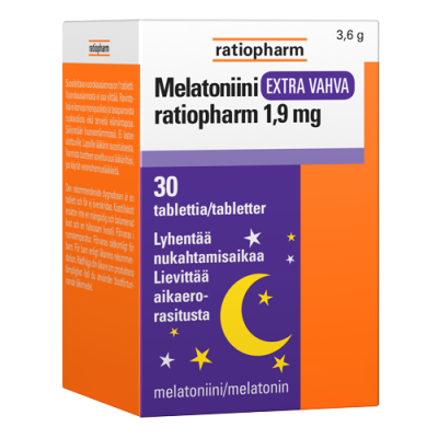 MELATONIINI EXTRA VAHVA RATIOPHARM 1,9 MG 30 tabl