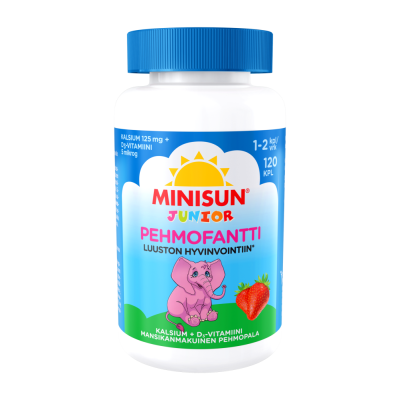 Minisun Kalsium+D-vitamiini Pehmofantti jr. 120 kpl