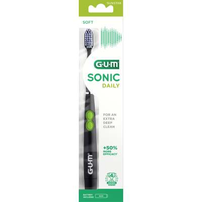 GUM Sonic Daily paristohammasharja sis. paristo musta 1 kpl