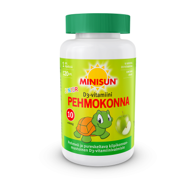 Minisun D-vitamiini Pehmokonna Omena jr.10 mikrog 120 kpl