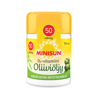 Minisun D-vitamiini Oliiviöljy 50 mikrog 150 KPL