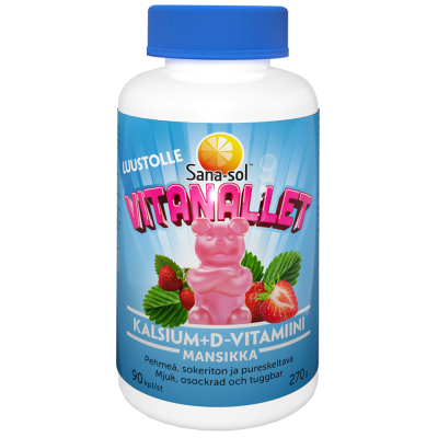 Sana-sol Vitanallet Kalsium+D-vitamiini 90 kpl