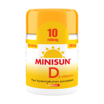 Minisun D-vitamiini 10 mikrog 100 purutabl