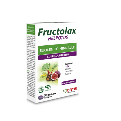 Fructolax Helpotus tabl hedelmä ja kuitu 30 kpl