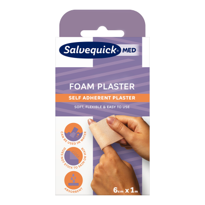Salvequick Med Foam plaster 6cmx1m 1 kpl