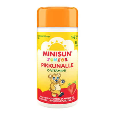 Minisun Junior C-vitamiini mansikka 80 tabl