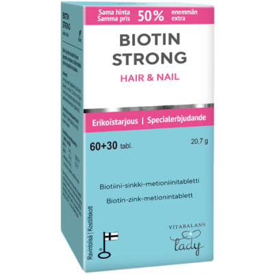 Biotin Strong kampanjapakkaus 60 + 30 90 tabl