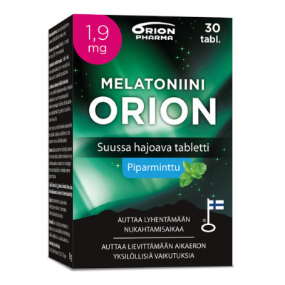 Melatoniini Orion 1,9 mg piparminttu suussa hajoava tabletti 30 tabl