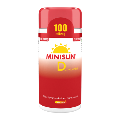 Minisun D-vitamiini 100 mikrog 200 tabl