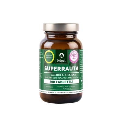 Nogel Superrauta Acerola-kirsikka 60 mg 100 tabl