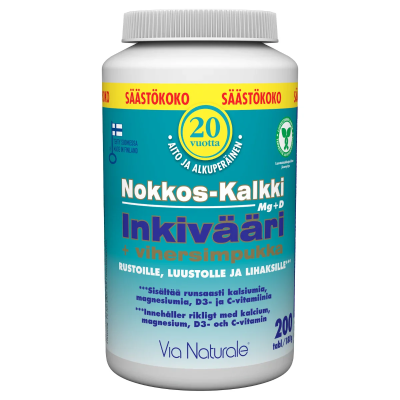 Nokkos-Kalkki-Inkivääri + Vihersimpukka 200 tabl