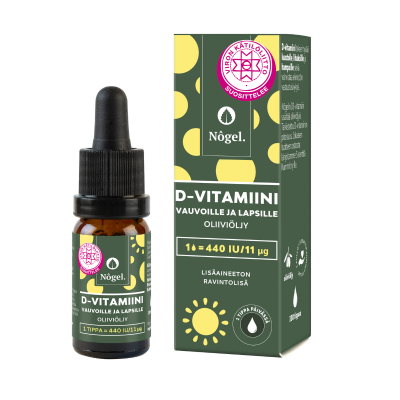 Nogel D3-vitamiini oliiviöljy 440 IU/tippa 10 ml