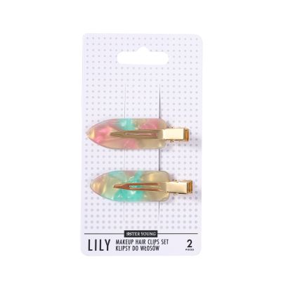 SisterYoung LILY PINK GREEN hiusklipsit 2 kpl